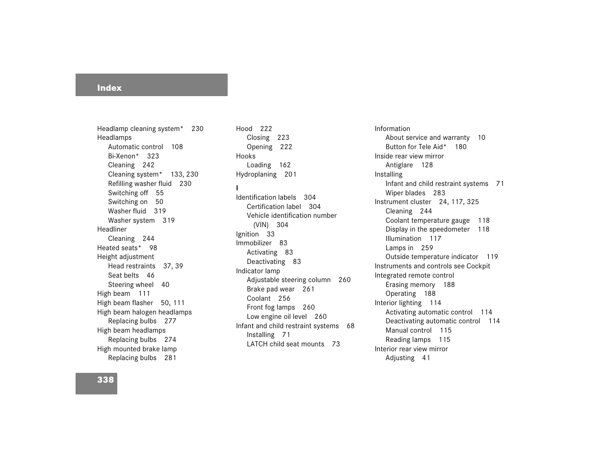 Mercedes-Benz 2005 ML 350 User Manual | Page 340 / 356