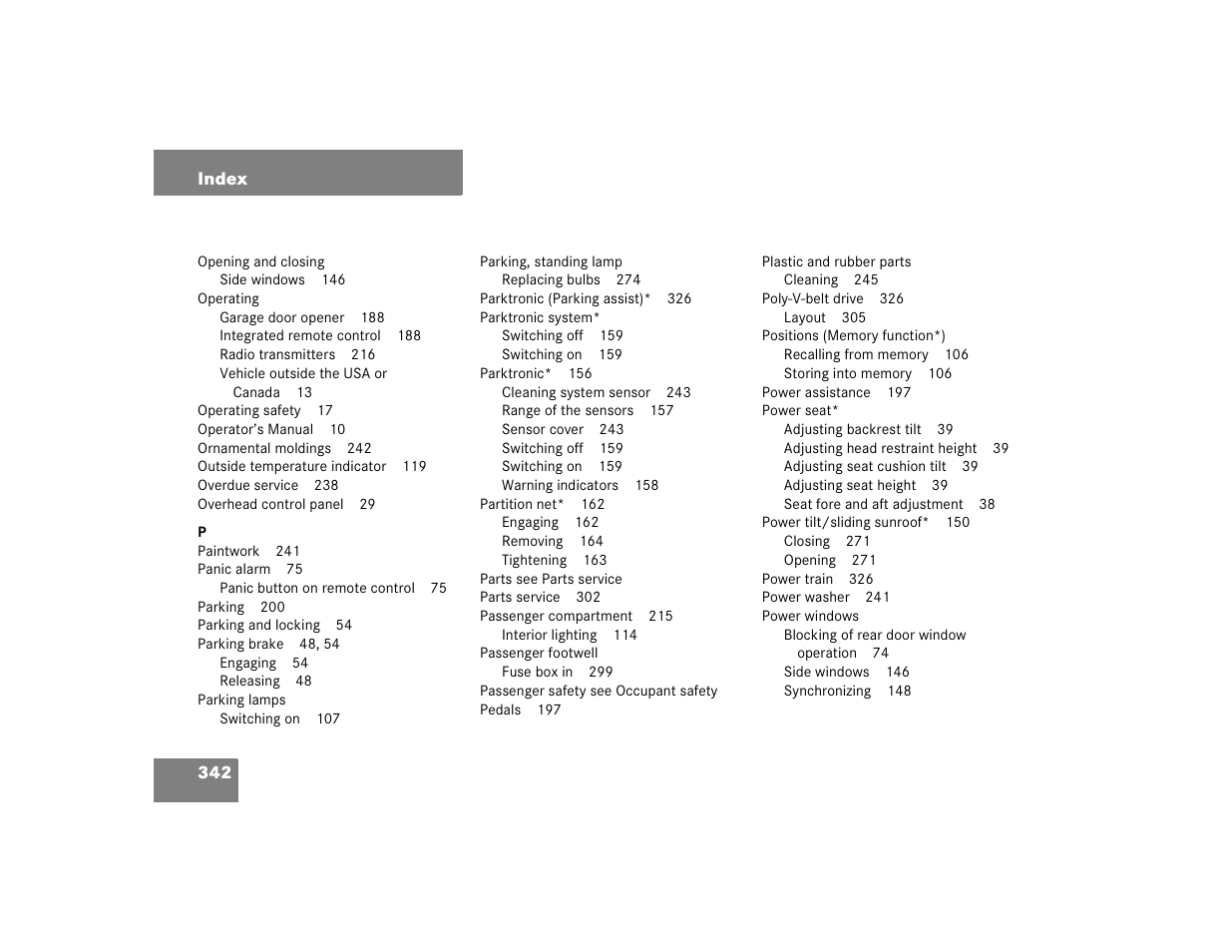 Mercedes-Benz 2005 ML 350 User Manual | Page 344 / 356
