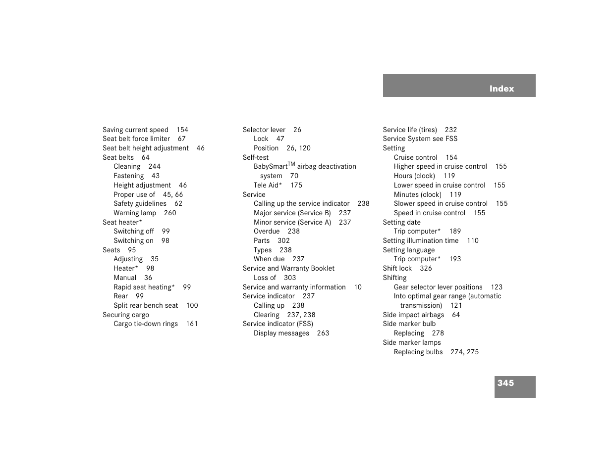Mercedes-Benz 2005 ML 350 User Manual | Page 347 / 356