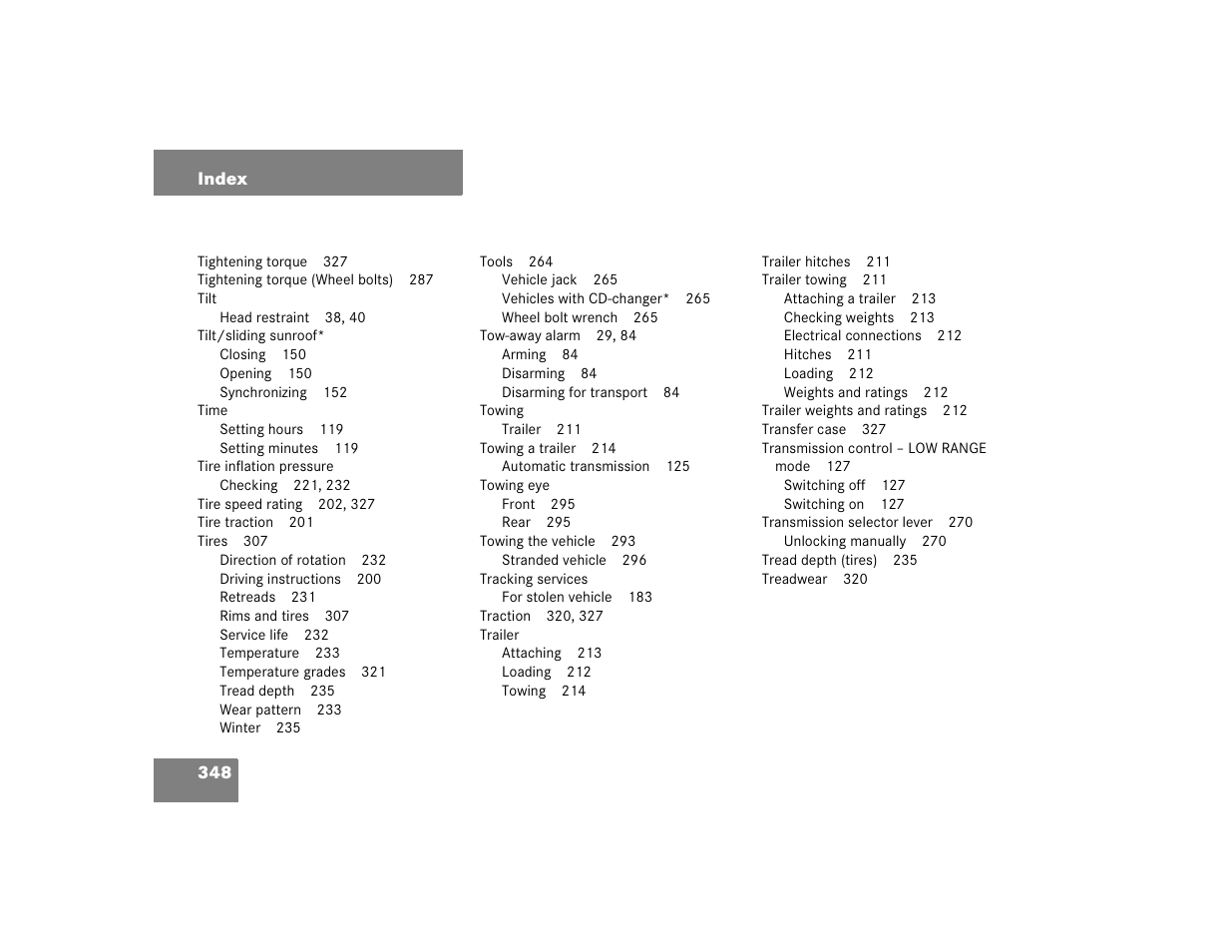 Mercedes-Benz 2005 ML 350 User Manual | Page 350 / 356