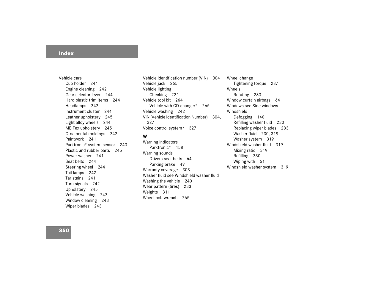 Mercedes-Benz 2005 ML 350 User Manual | Page 352 / 356