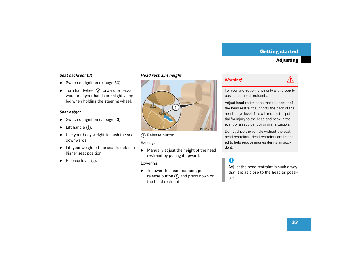 Mercedes-Benz 2005 ML 350 User Manual | Page 39 / 356