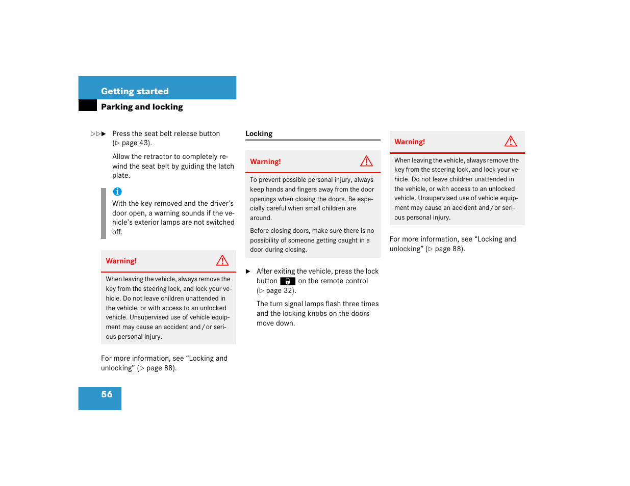 Mercedes-Benz 2005 ML 350 User Manual | Page 58 / 356