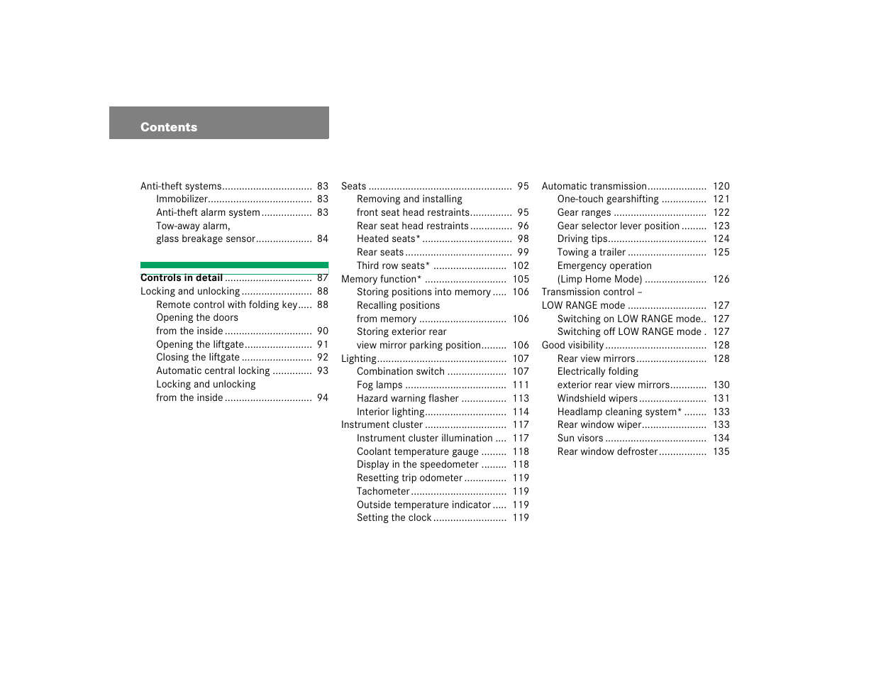 Mercedes-Benz 2005 ML 350 User Manual | Page 6 / 356