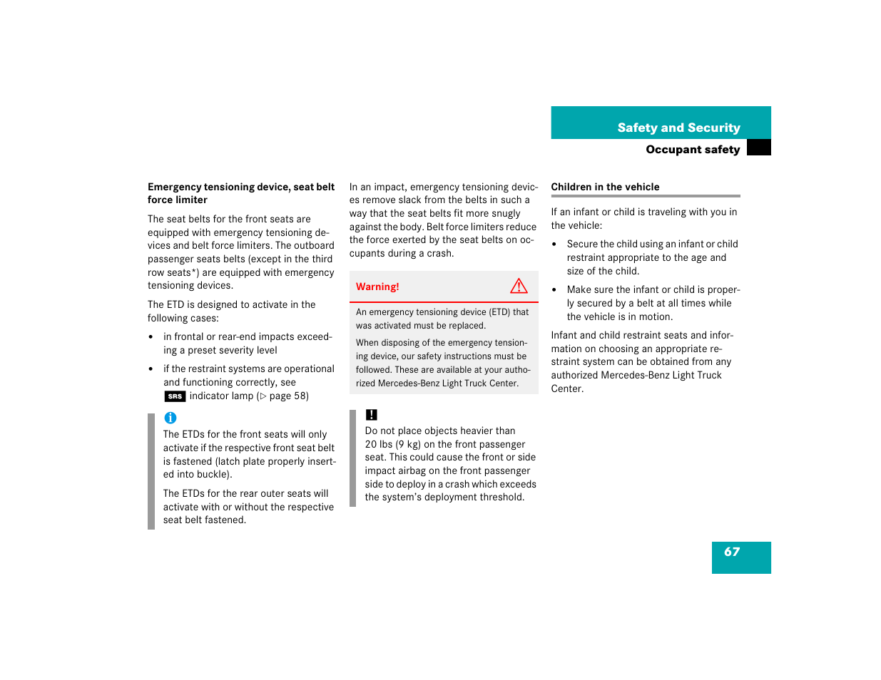 Mercedes-Benz 2005 ML 350 User Manual | Page 69 / 356