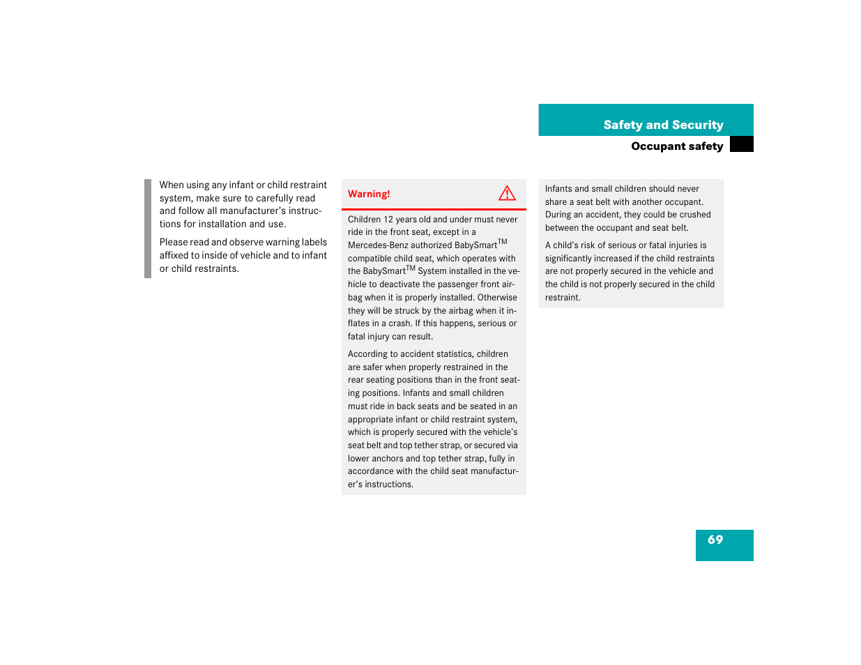 Mercedes-Benz 2005 ML 350 User Manual | Page 71 / 356