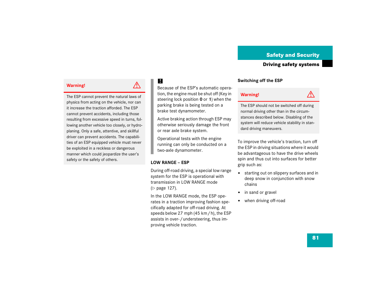 Mercedes-Benz 2005 ML 350 User Manual | Page 83 / 356