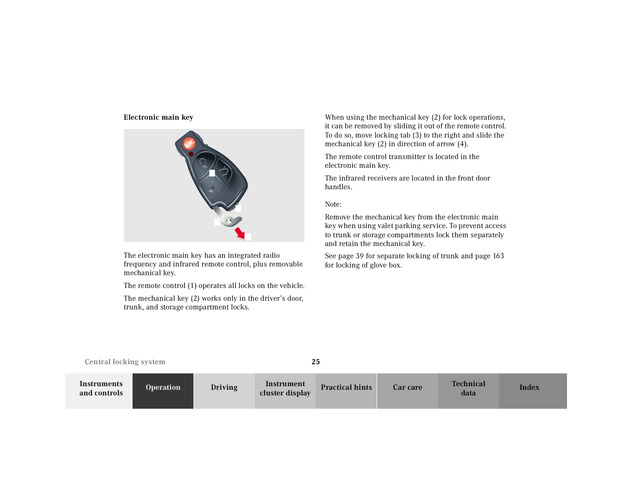 Central locking system, Graphic, Note | Mercedes-Benz 2001 E-Class User Manual | Page 28 / 341