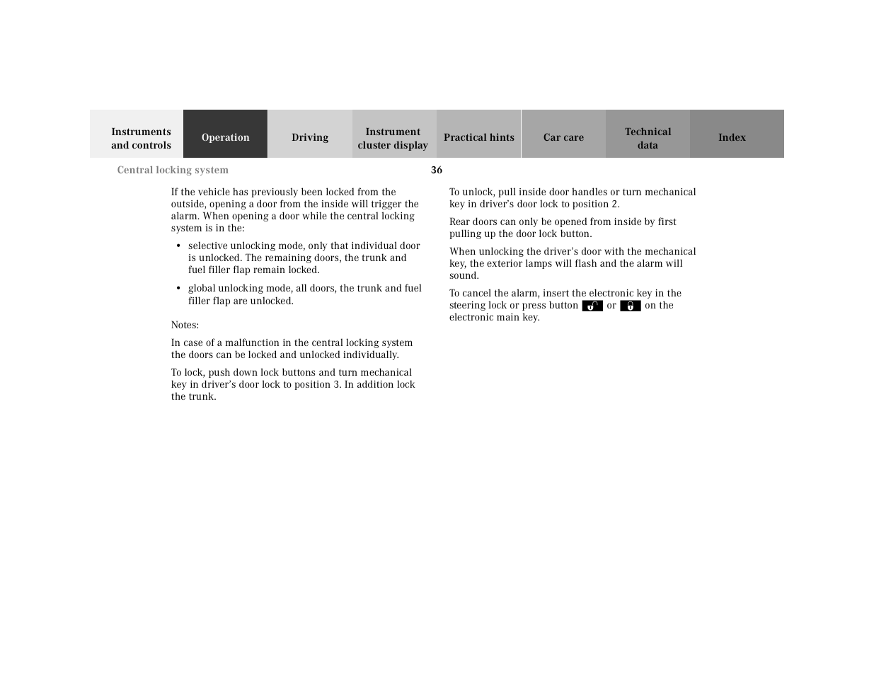 Notes | Mercedes-Benz 2001 E-Class User Manual | Page 39 / 341