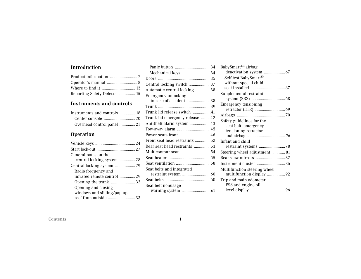 Mercedes-Benz 2001 E-Class User Manual | Page 4 / 341