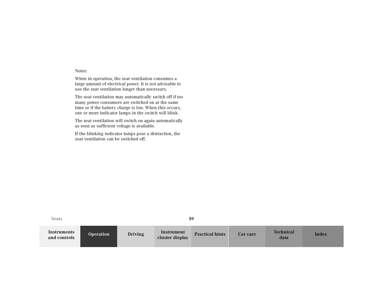 Notes | Mercedes-Benz 2001 E-Class User Manual | Page 62 / 341