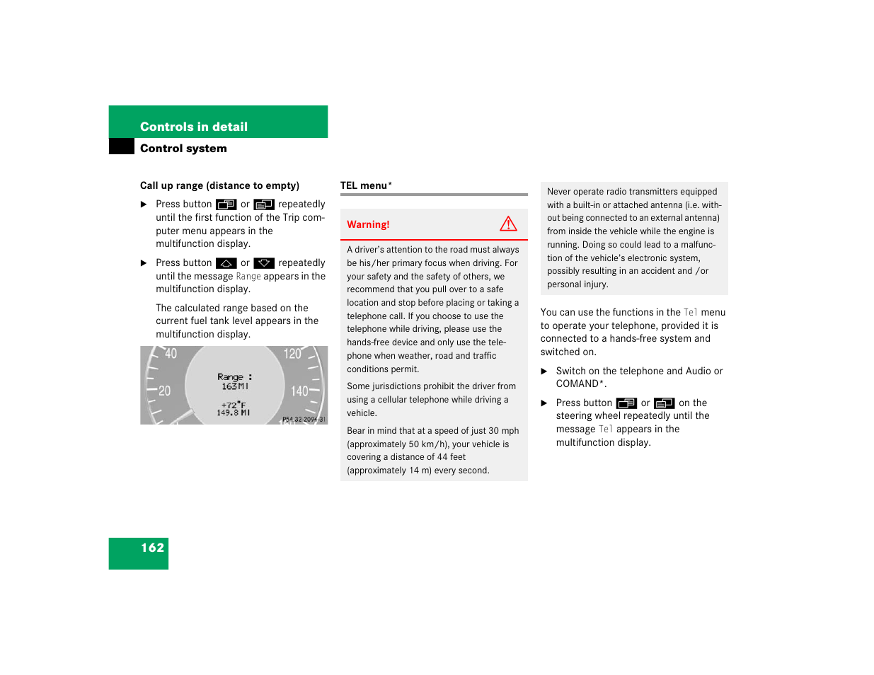 Mercedes-Benz 2005 CLK-Class Coupe User Manual | Page 164 / 498