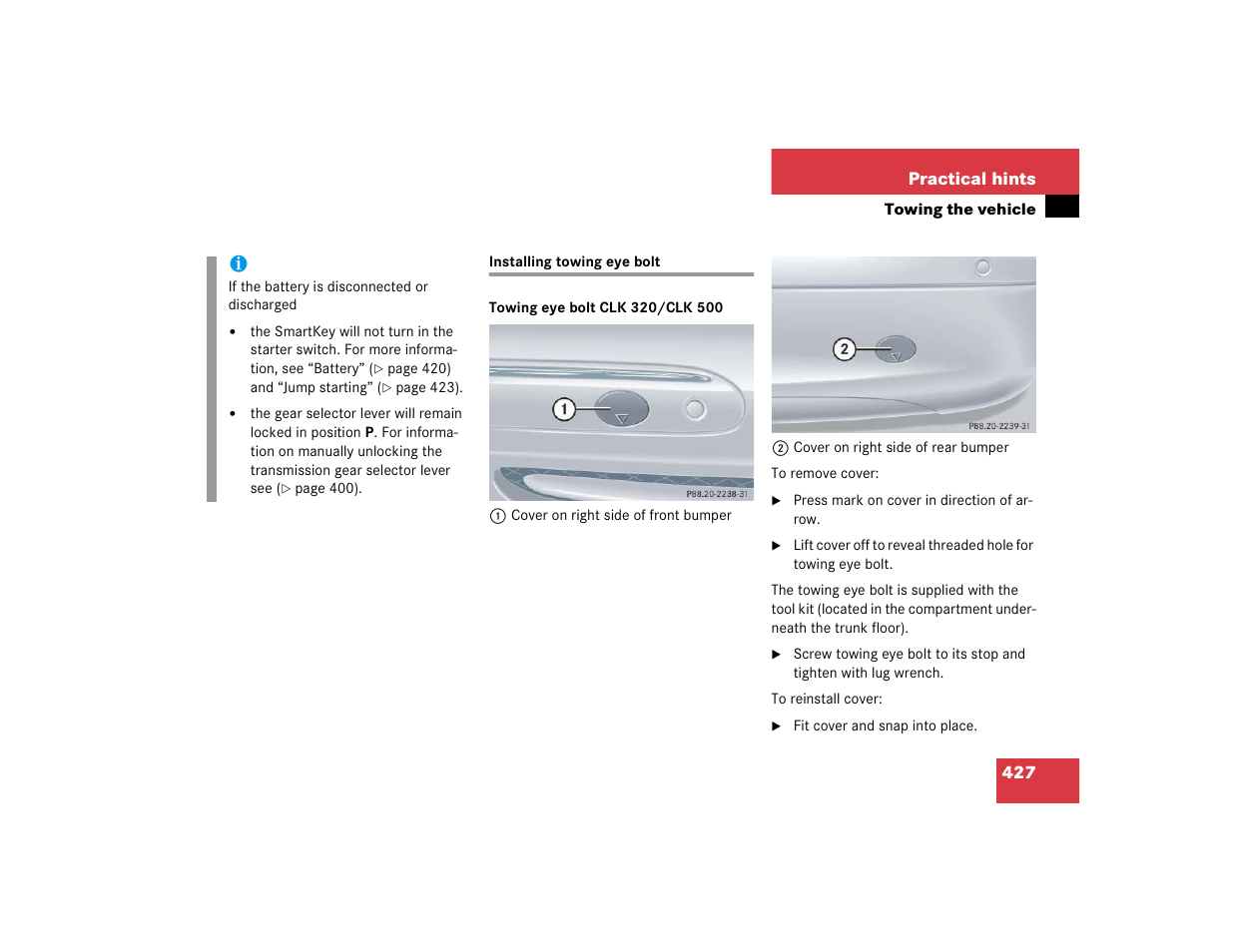 Mercedes-Benz 2005 CLK-Class Coupe User Manual | Page 429 / 498