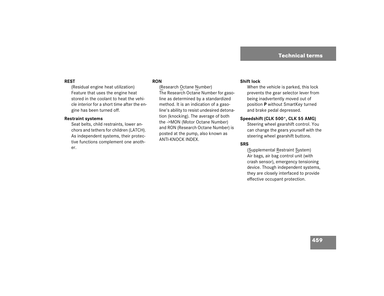 Mercedes-Benz 2005 CLK-Class Coupe User Manual | Page 461 / 498