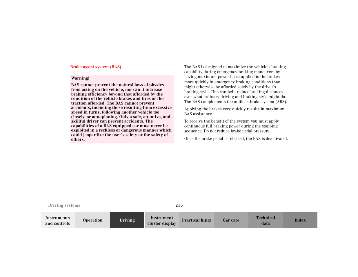 Mercedes-Benz 2000 E 320 User Manual | Page 218 / 341