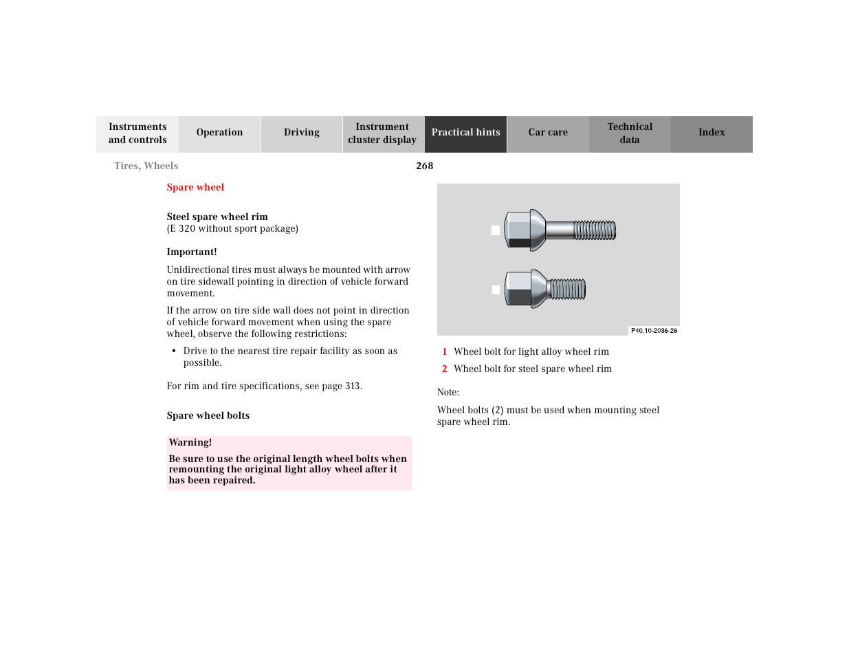 Mercedes-Benz 2000 E 320 User Manual | Page 271 / 341