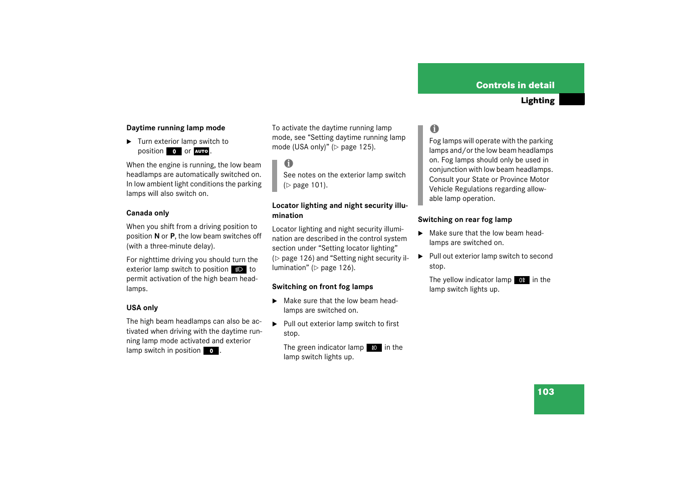 Mercedes-Benz 2003 C-Class User Manual | Page 103 / 376