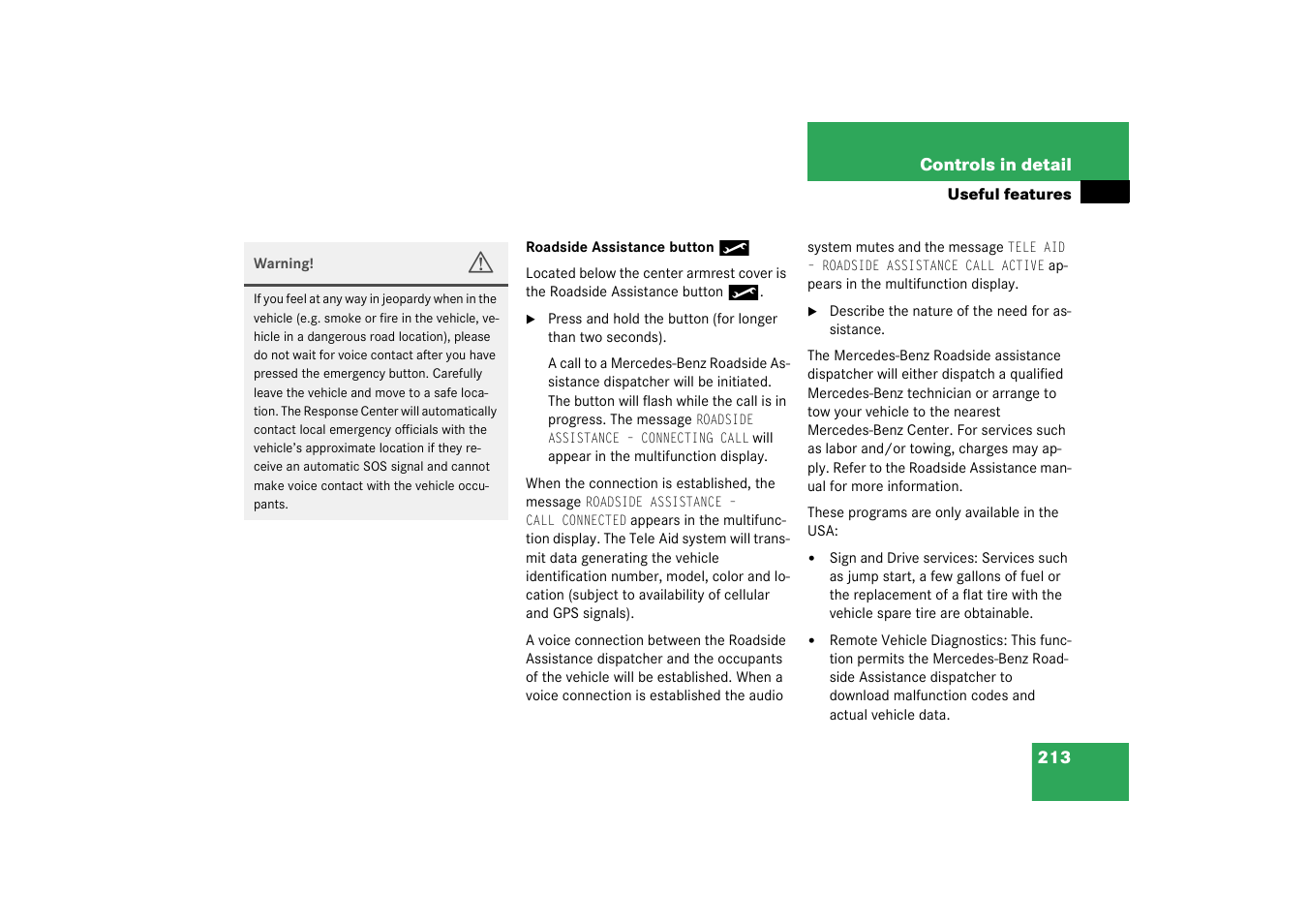 Mercedes-Benz 2003 C-Class User Manual | Page 213 / 376