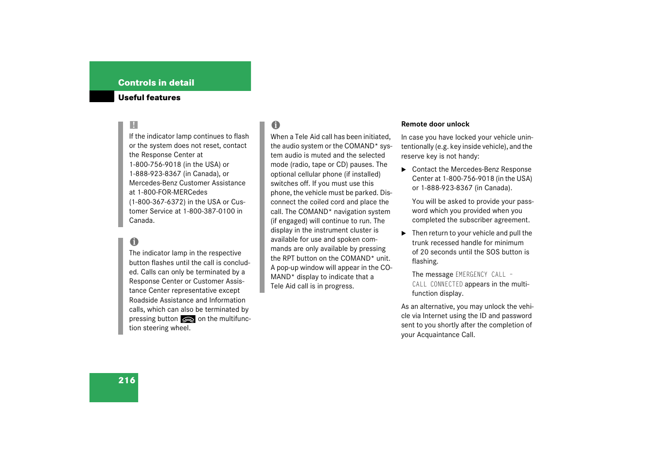 Mercedes-Benz 2003 C-Class User Manual | Page 216 / 376