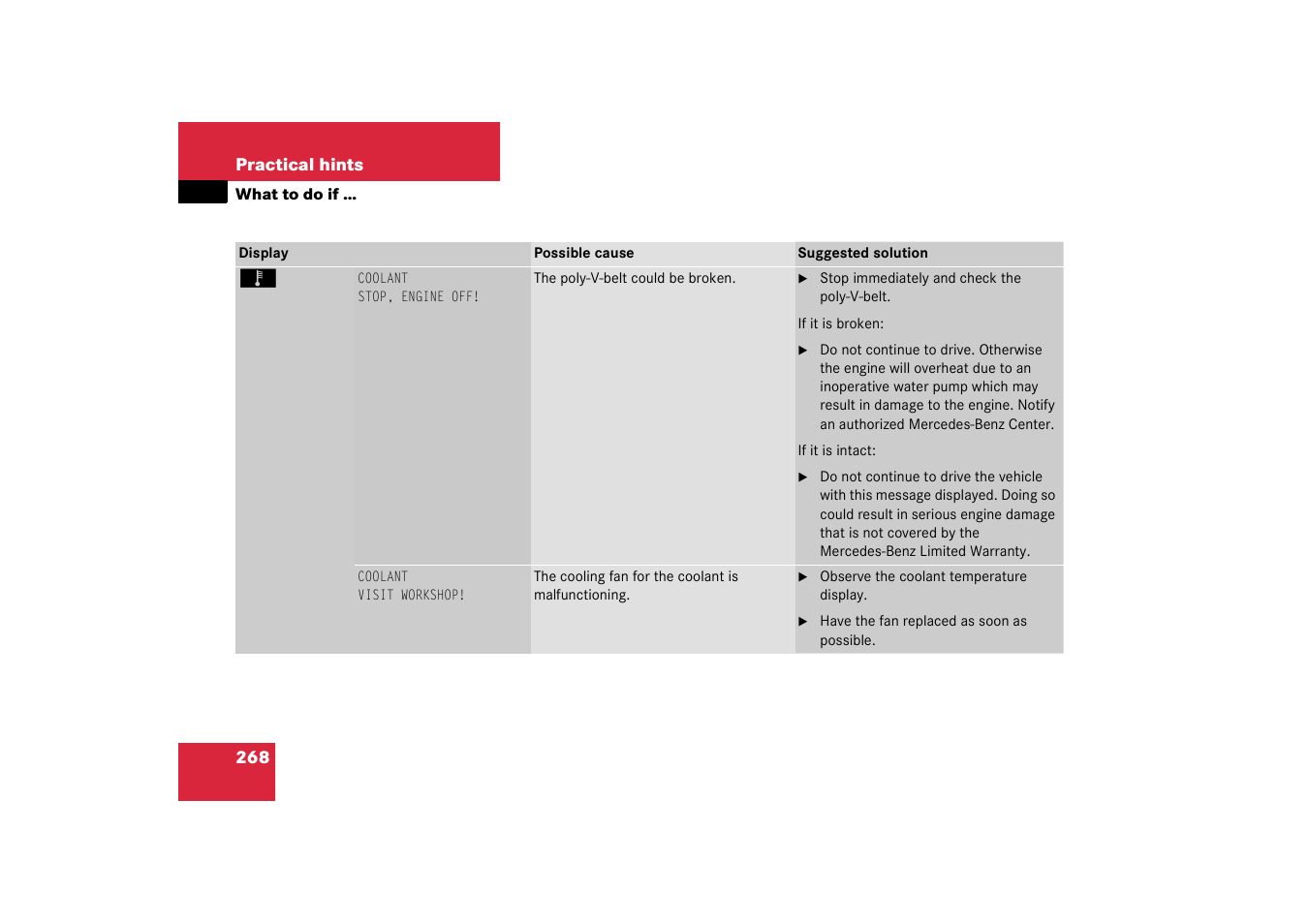 Mercedes-Benz 2003 C-Class User Manual | Page 268 / 376