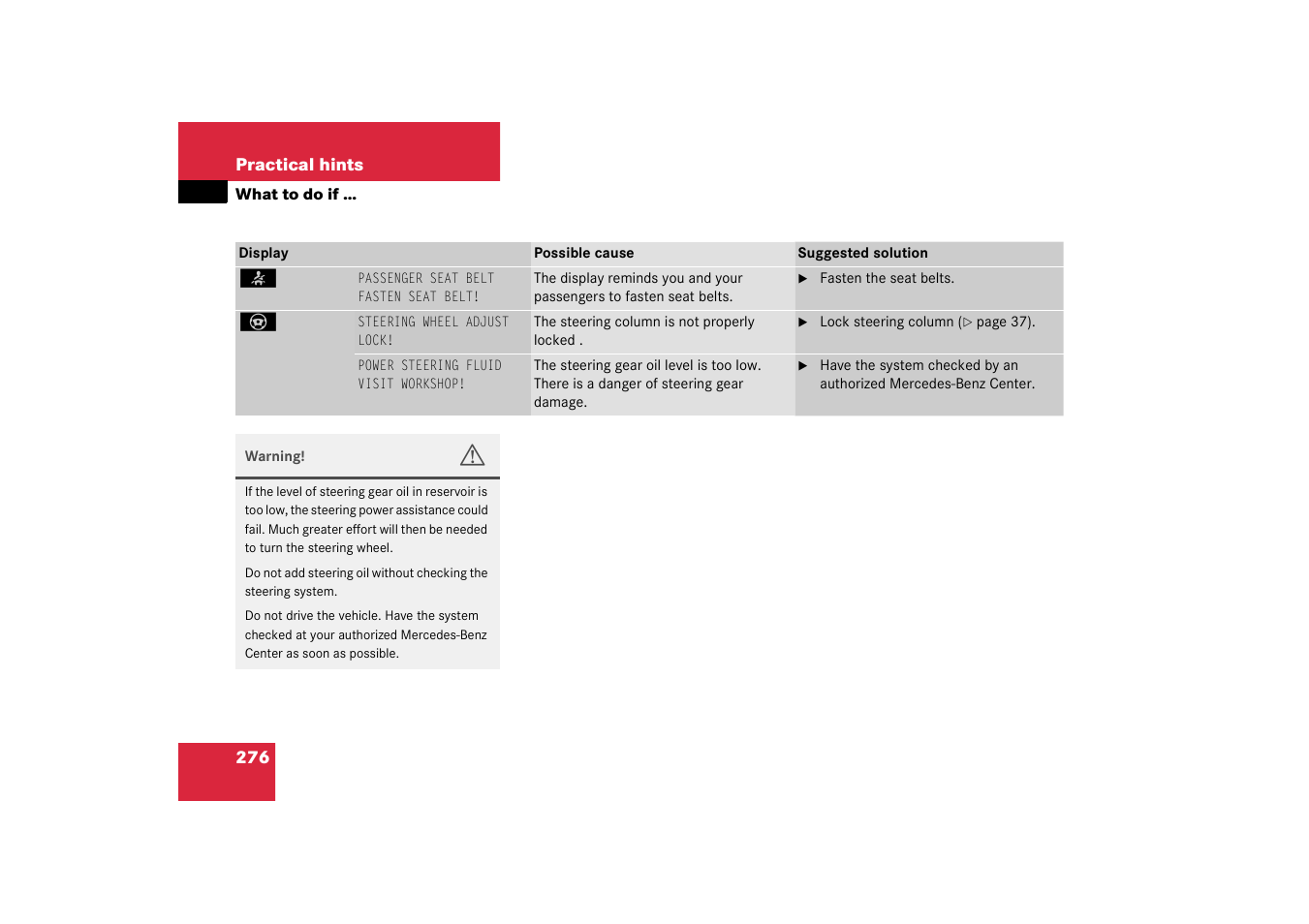 Mercedes-Benz 2003 C-Class User Manual | Page 276 / 376