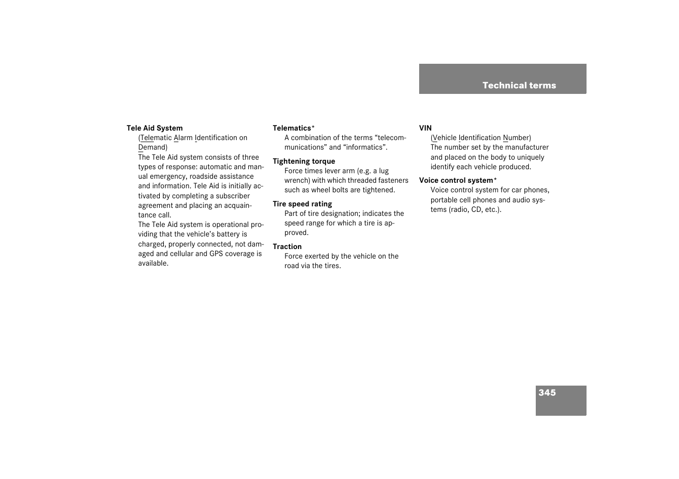 Mercedes-Benz 2003 C-Class User Manual | Page 345 / 376