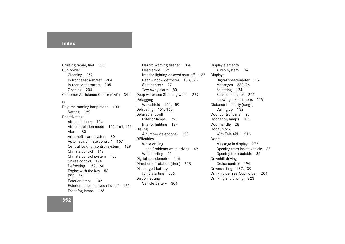 Mercedes-Benz 2003 C-Class User Manual | Page 352 / 376