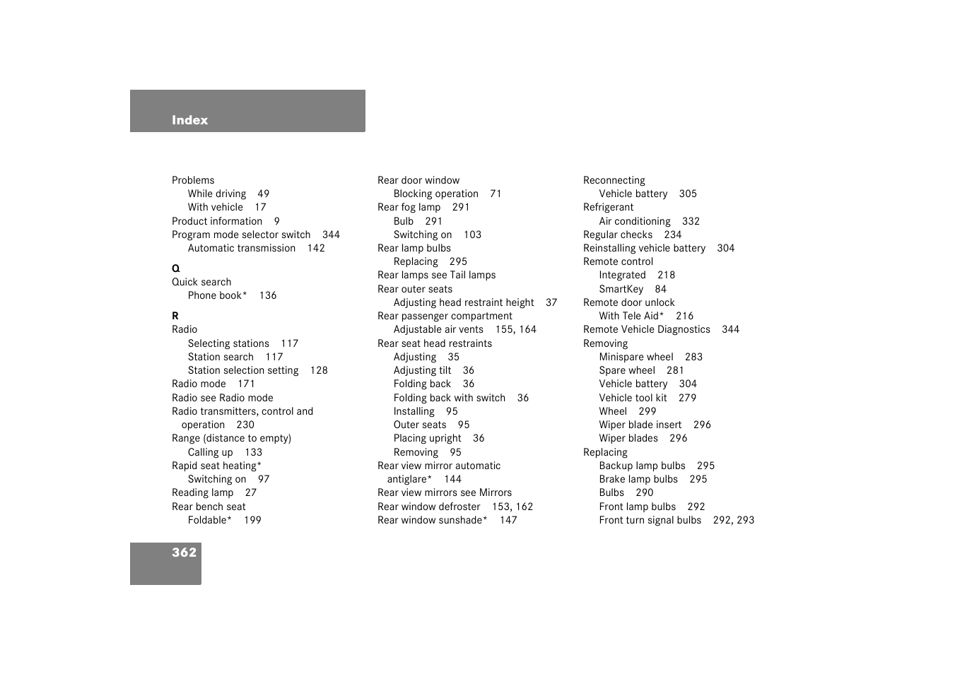 Mercedes-Benz 2003 C-Class User Manual | Page 362 / 376