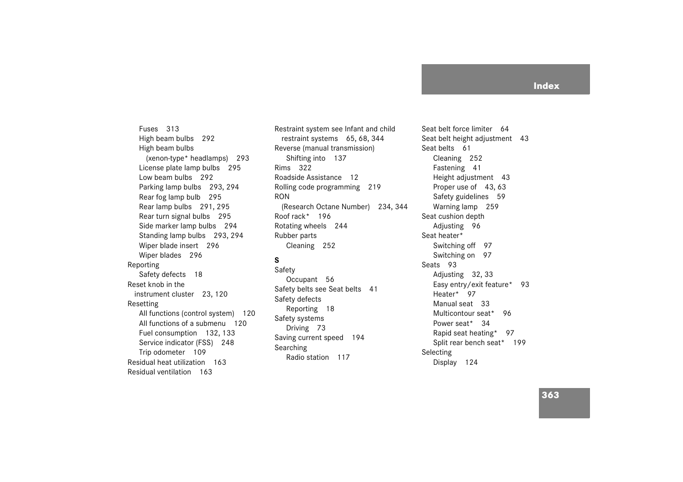 Mercedes-Benz 2003 C-Class User Manual | Page 363 / 376