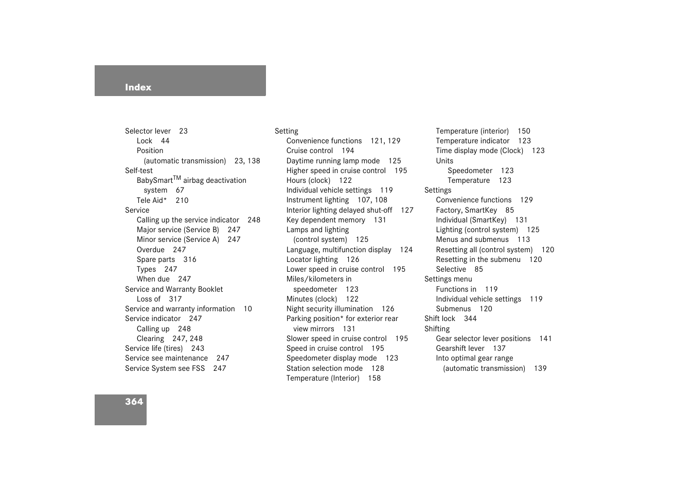 Mercedes-Benz 2003 C-Class User Manual | Page 364 / 376