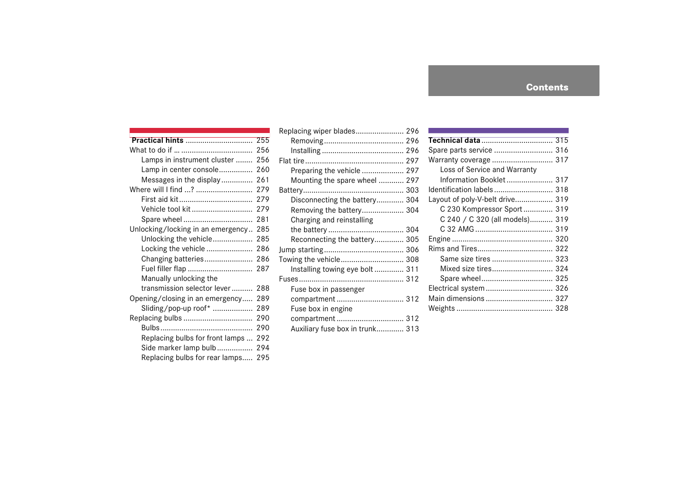 Mercedes-Benz 2003 C-Class User Manual | Page 7 / 376