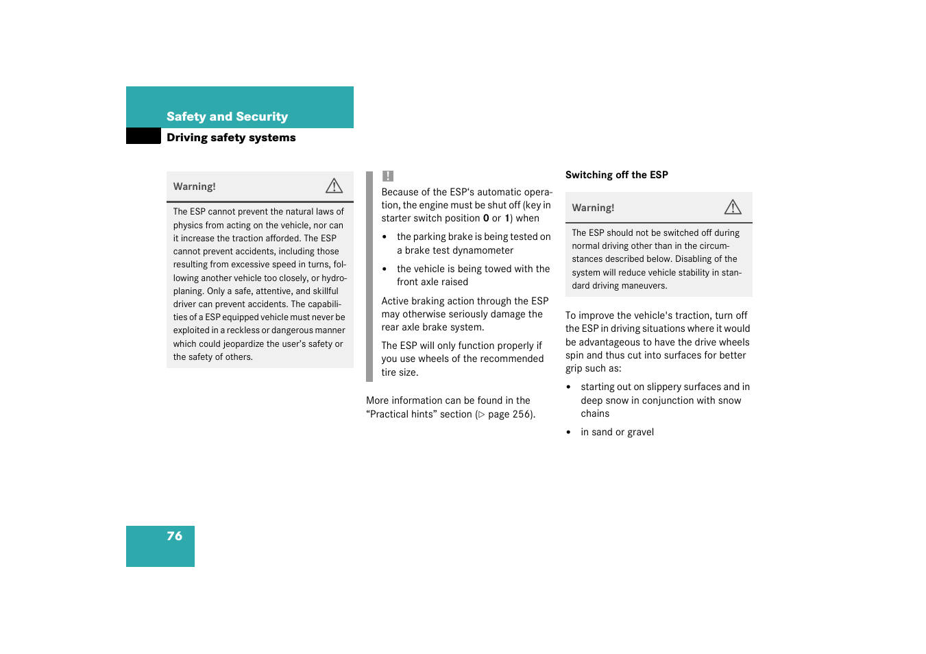 Mercedes-Benz 2003 C-Class User Manual | Page 76 / 376