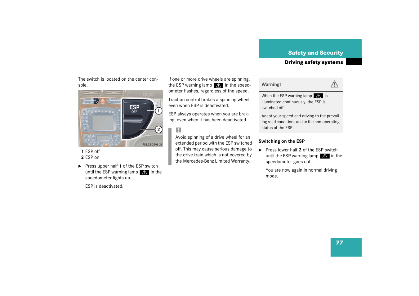 Mercedes-Benz 2003 C-Class User Manual | Page 77 / 376