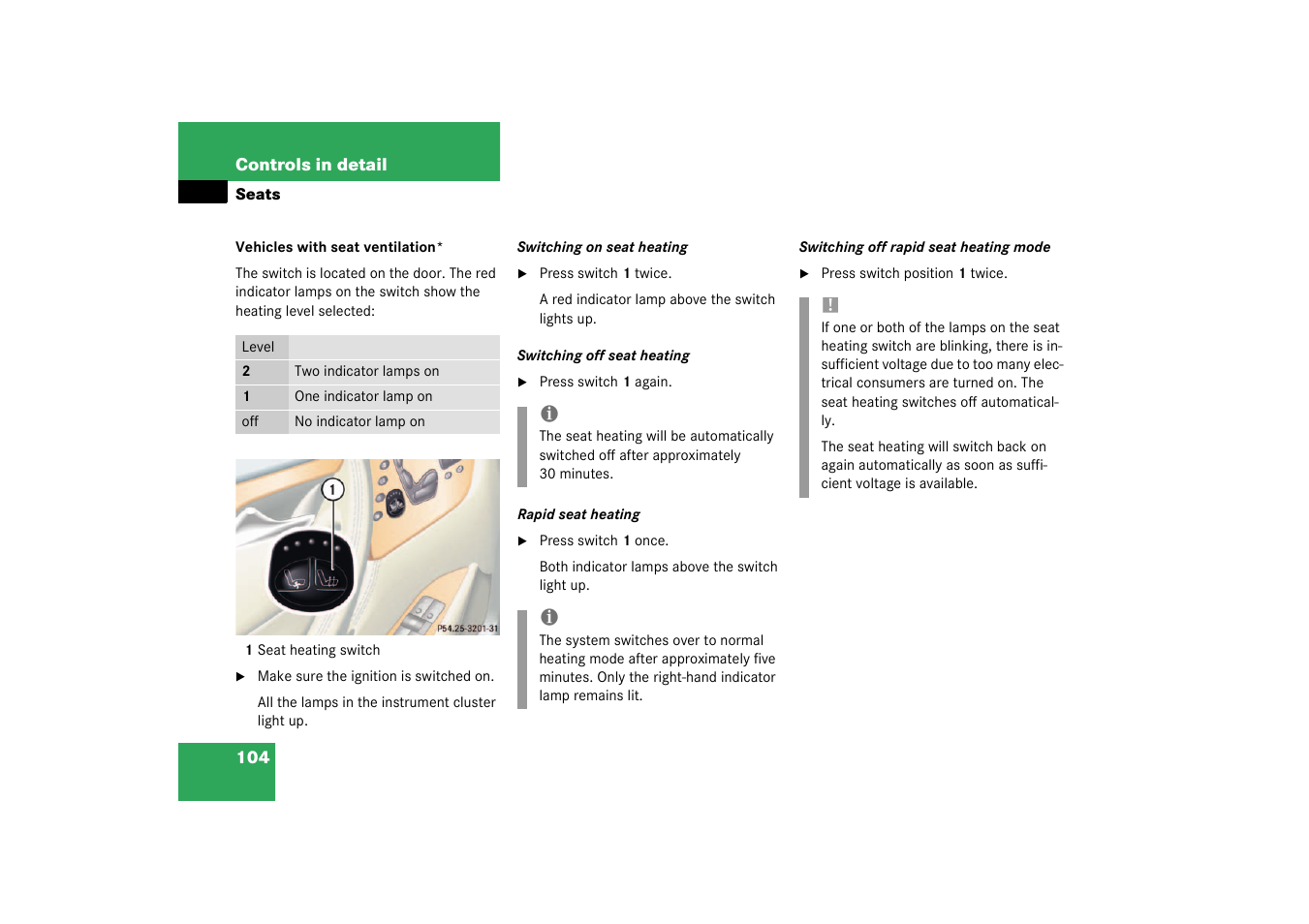 Mercedes-Benz 2003 CL 500 User Manual | Page 104 / 384