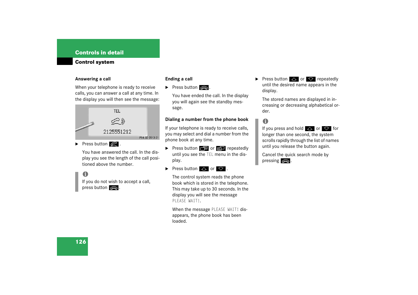 Mercedes-Benz 2003 CL 500 User Manual | Page 126 / 384