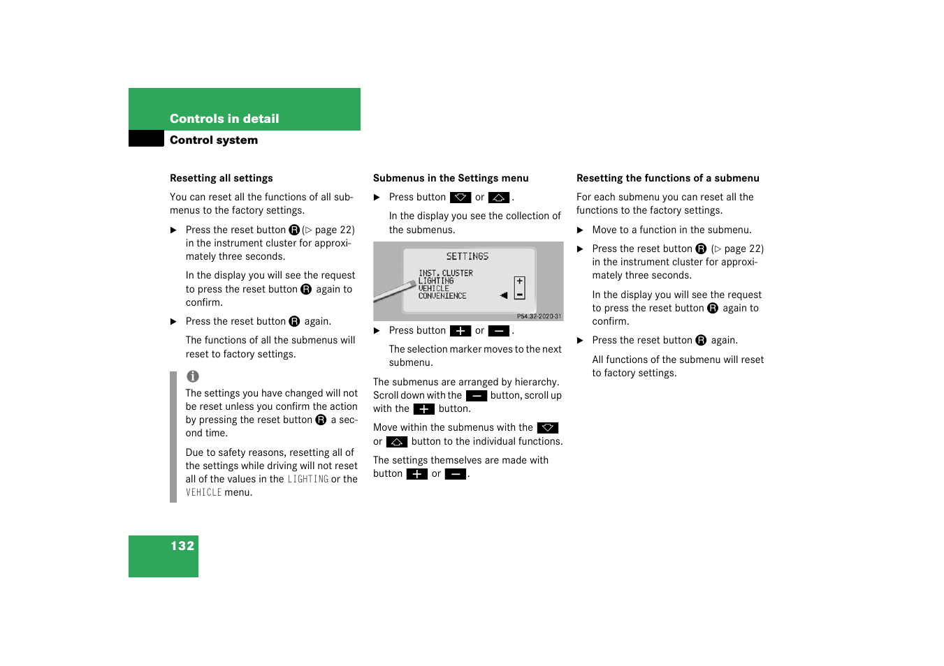 Mercedes-Benz 2003 CL 500 User Manual | Page 132 / 384