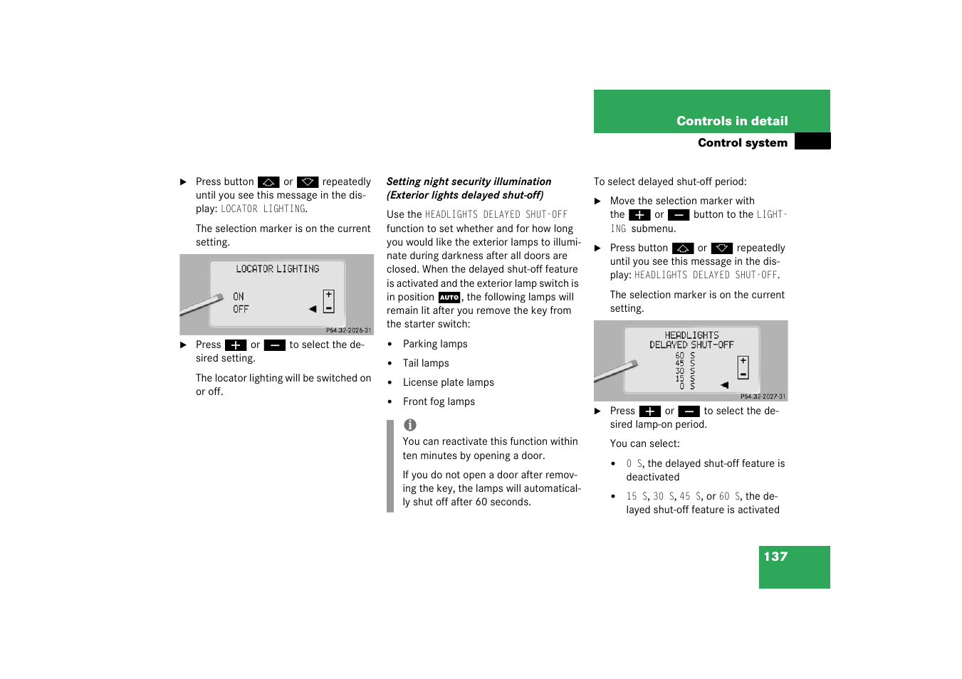 Mercedes-Benz 2003 CL 500 User Manual | Page 137 / 384