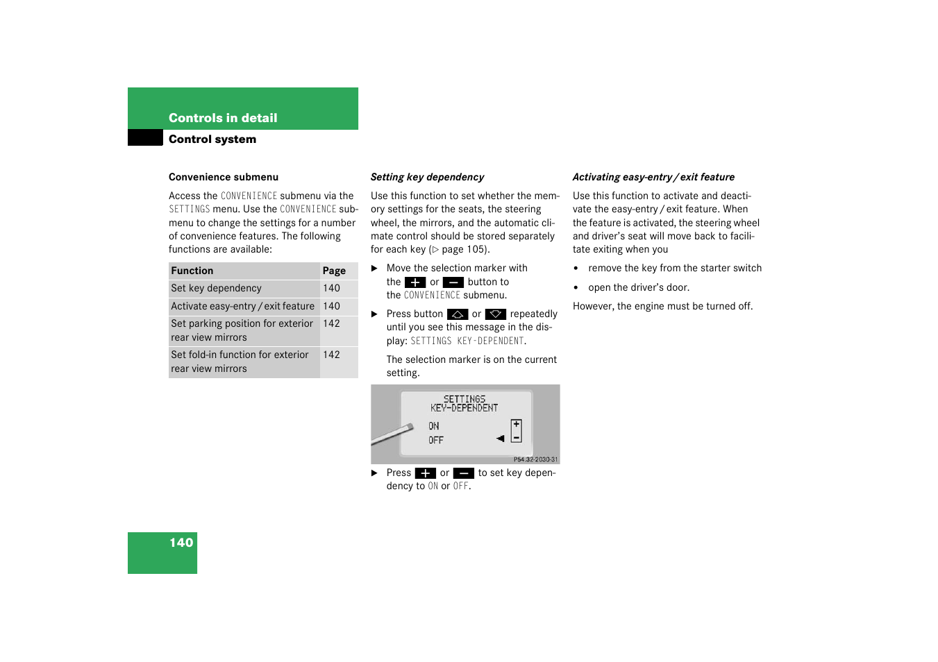 Mercedes-Benz 2003 CL 500 User Manual | Page 140 / 384