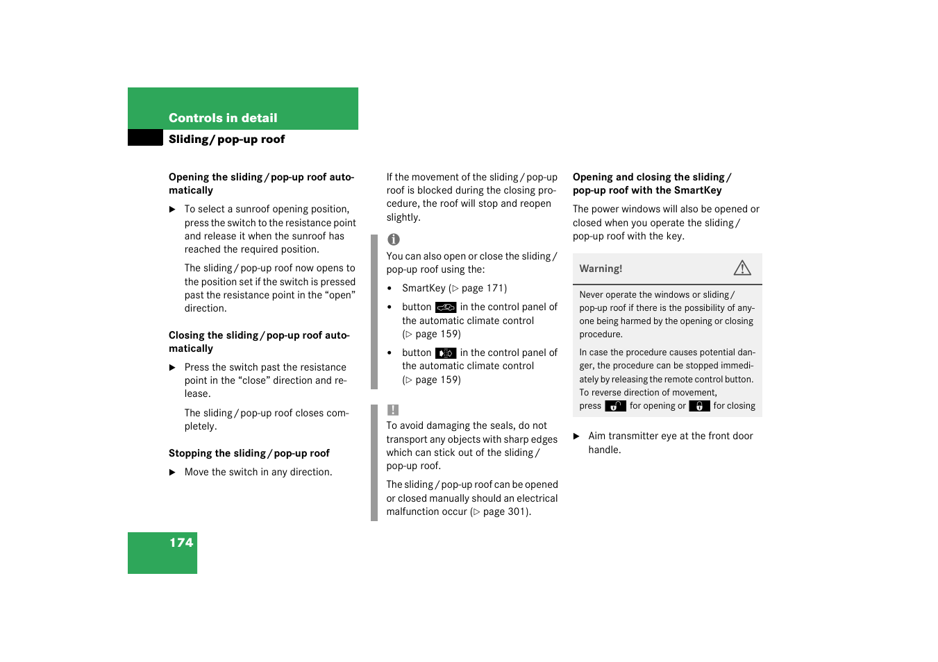 Mercedes-Benz 2003 CL 500 User Manual | Page 174 / 384