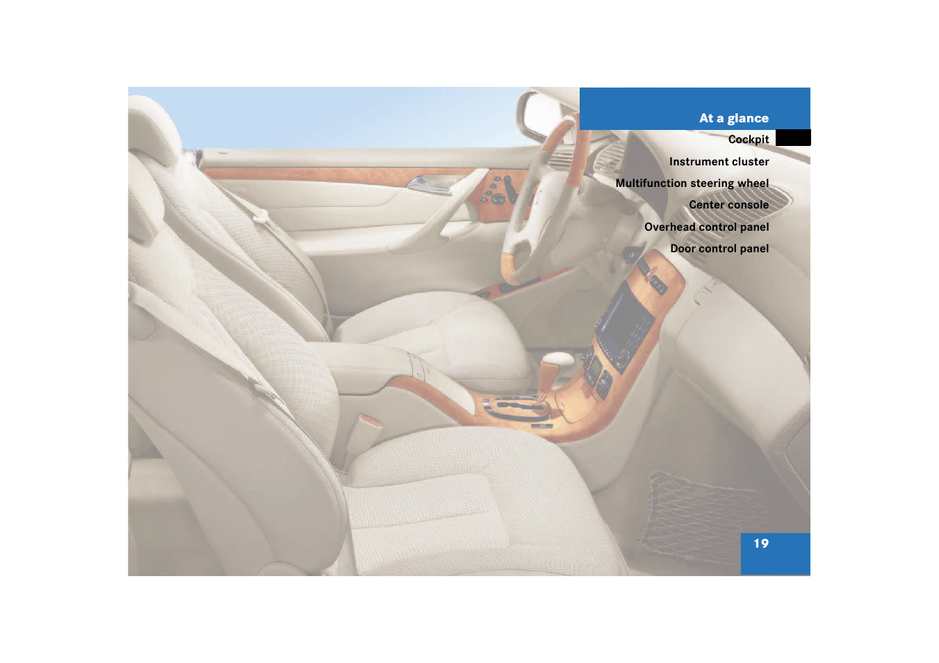 At a glance | Mercedes-Benz 2003 CL 500 User Manual | Page 19 / 384