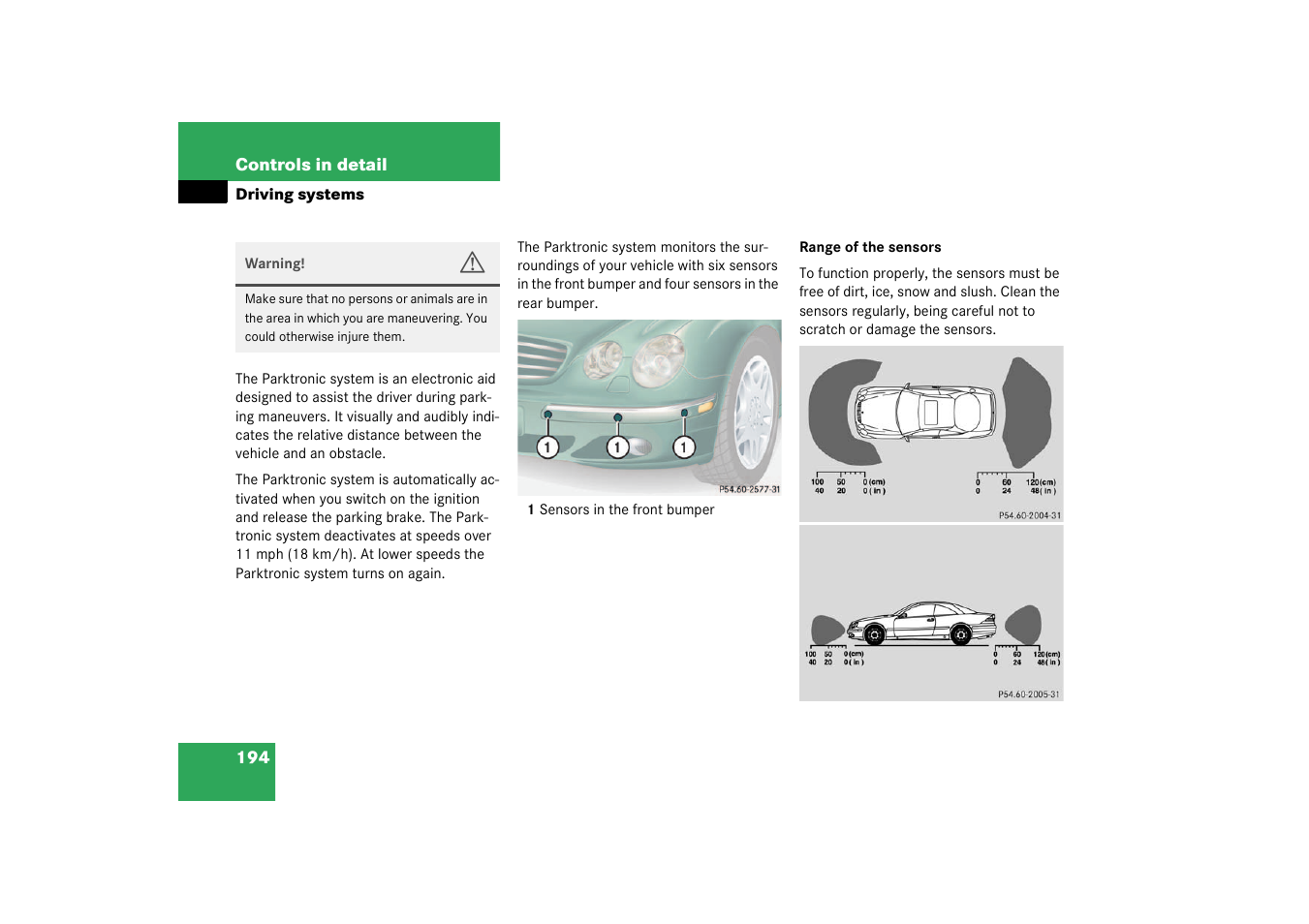 Mercedes-Benz 2003 CL 500 User Manual | Page 194 / 384