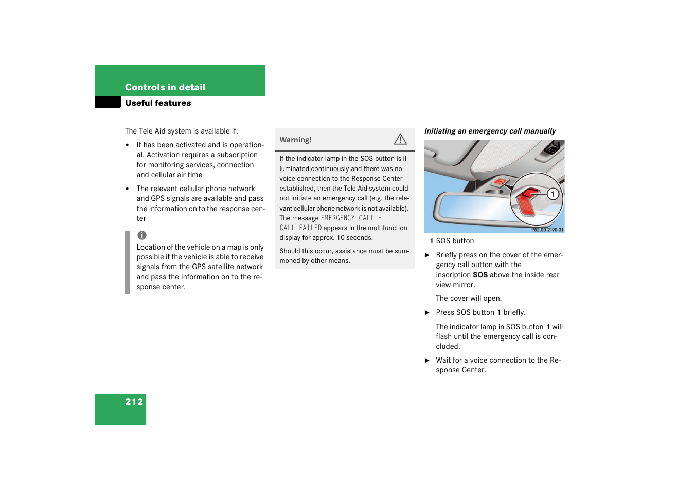 Mercedes-Benz 2003 CL 500 User Manual | Page 212 / 384