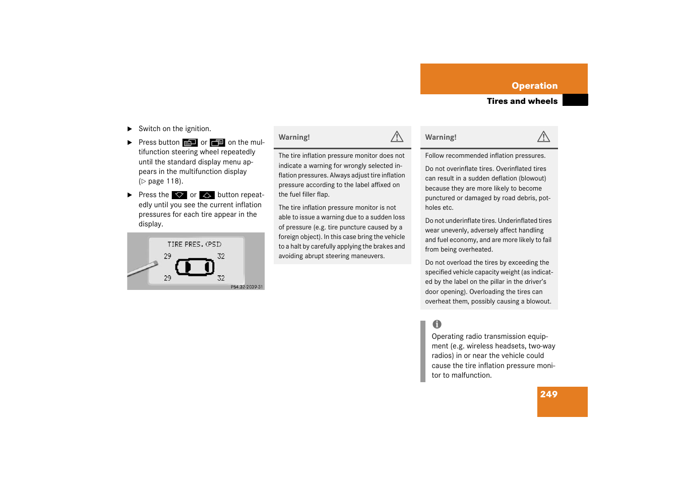 Mercedes-Benz 2003 CL 500 User Manual | Page 249 / 384