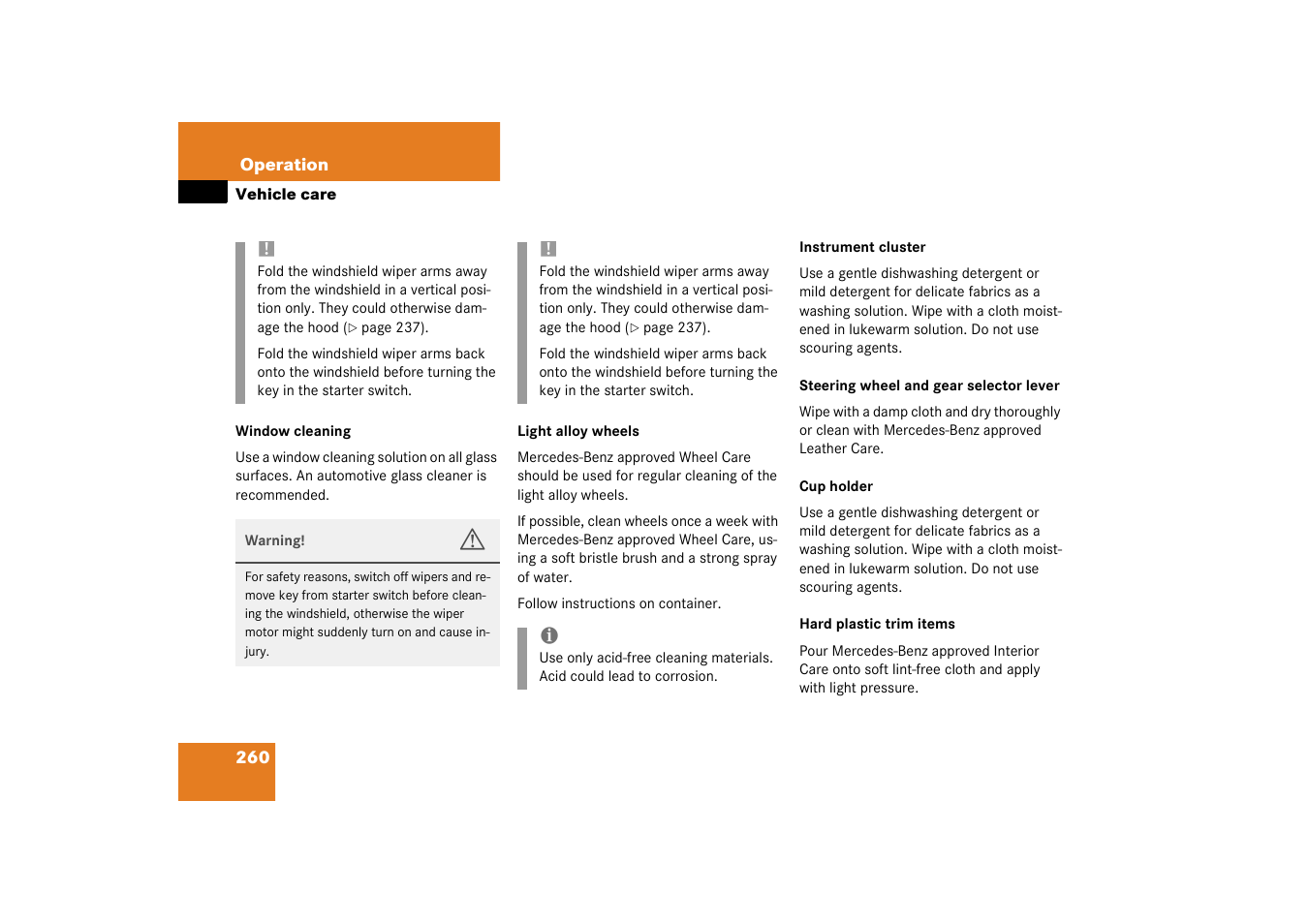 Mercedes-Benz 2003 CL 500 User Manual | Page 260 / 384