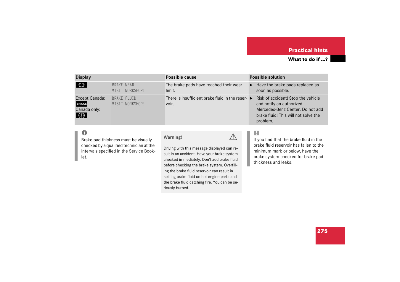 Mercedes-Benz 2003 CL 500 User Manual | Page 275 / 384