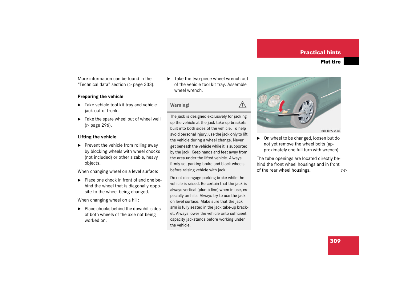 Mercedes-Benz 2003 CL 500 User Manual | Page 309 / 384