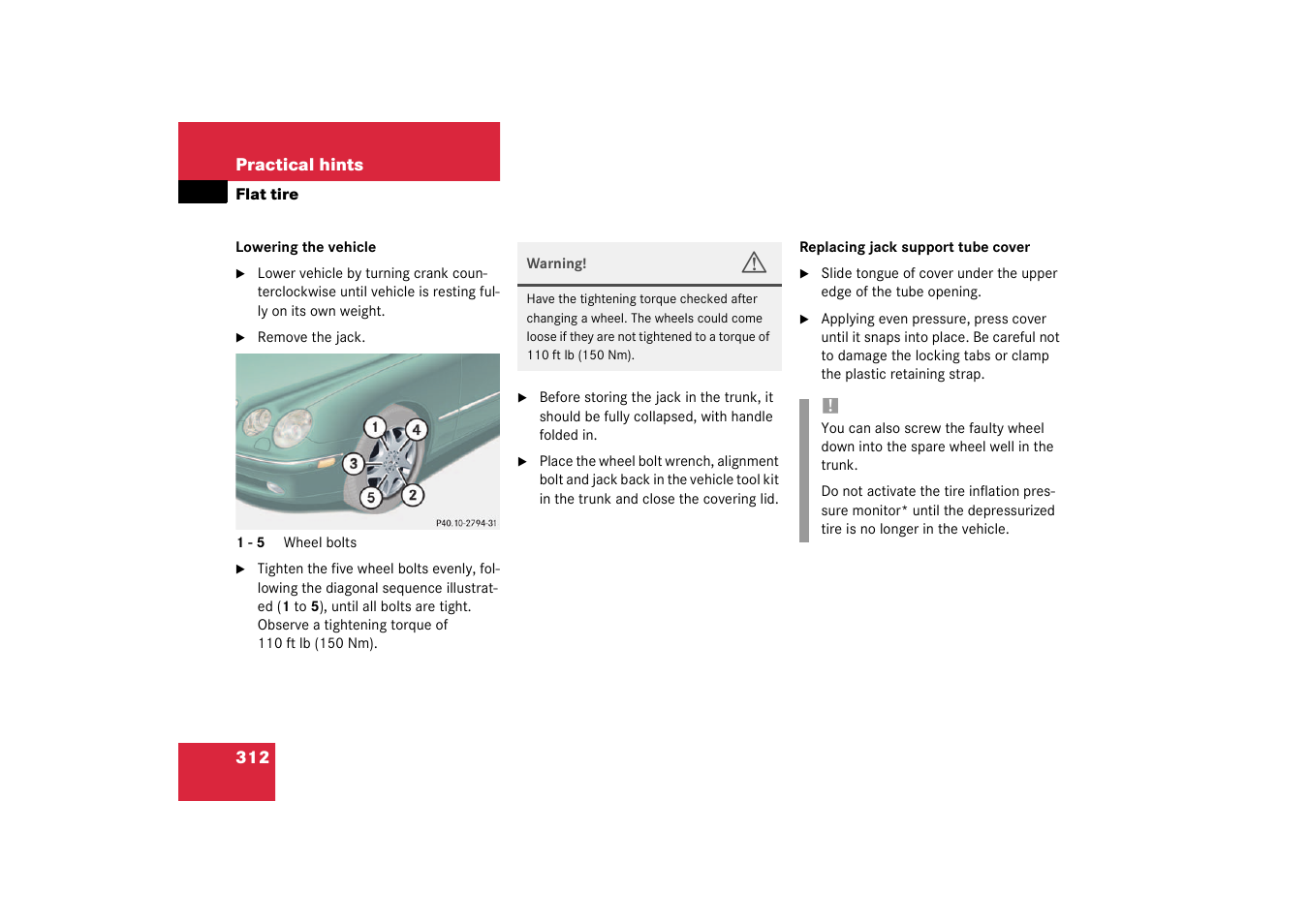 Mercedes-Benz 2003 CL 500 User Manual | Page 312 / 384
