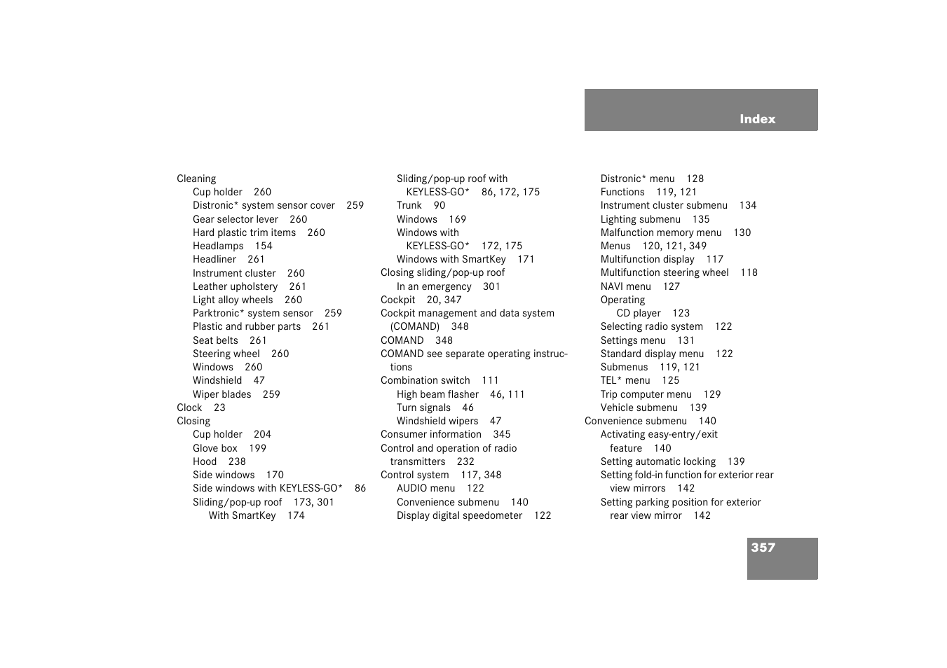 Mercedes-Benz 2003 CL 500 User Manual | Page 357 / 384