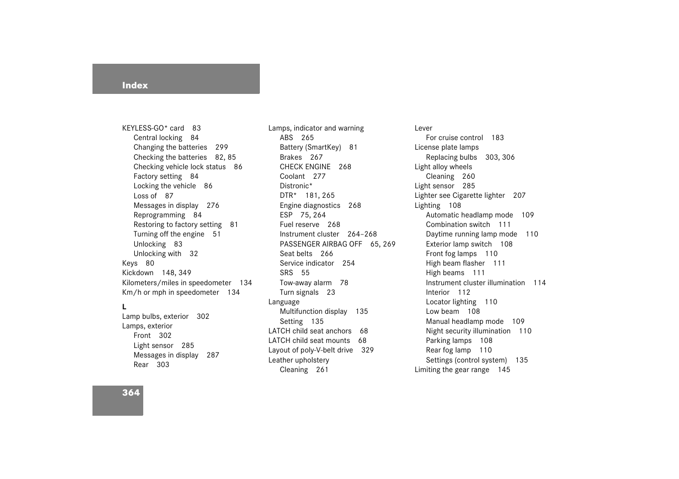 Mercedes-Benz 2003 CL 500 User Manual | Page 364 / 384