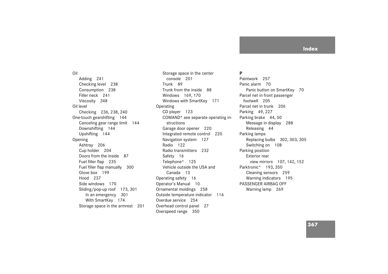 Mercedes-Benz 2003 CL 500 User Manual | Page 367 / 384